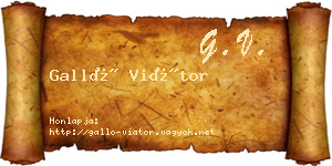 Galló Viátor névjegykártya